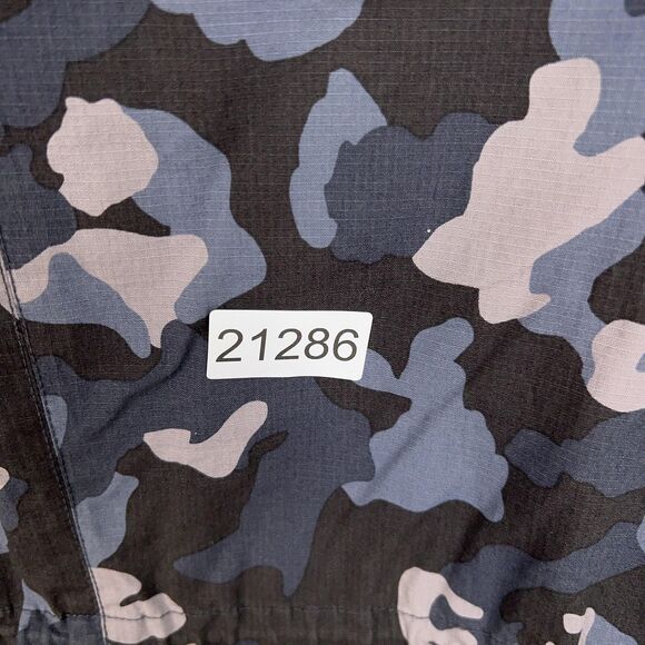 Banana Republic Jacket Womens Small Gray Blue Camo Anorak Utility Ripstop Army - Picture 15 of 15